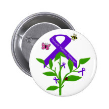 Bouton pourpre de conscience de violence familiale badges avec agrafe
