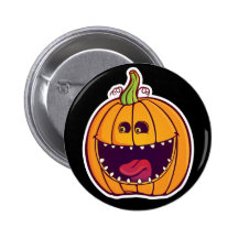 Bouton riant de citrouille pin's