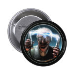 Bouton rond fou du scientifique #2 badges avec agrafe