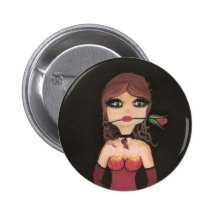 Bouton rose de fille de Quantum Cutie de fille Pin's Avec Agrafe