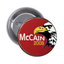 Bouton rouge de McCain Eagle Pin's Avec Agrafe