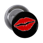 Bouton rouge de Saint-Valentin de lèvres Badge
