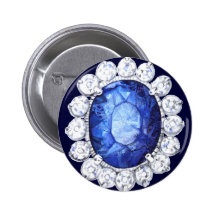 Bouton royal de saphir de PMACarlson Pin's Avec Agrafe