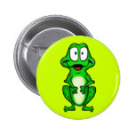 Bouton souriant de grenouille pin's avec agrafe