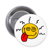 Bouton souriant fou pin's avec agrafe