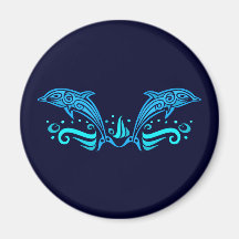 Bouton tribal de dauphins aimants pour réfrigérateur