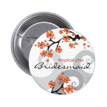 Bouton tropical d'étiquette de nom de demoiselle d badges