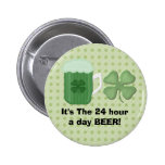 Bouton vert de bière pin's avec agrafe
