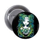 Bouton vert de Pinback d'ange de l'eau de "Kallan" Badges Avec Agrafe
