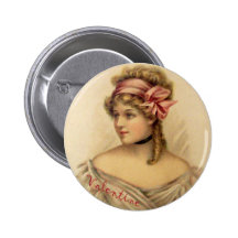 Bouton victorien de salutations de Valentine Badge Avec Épingle