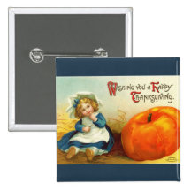 Bouton vintage de carré de thanksgiving pin's