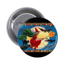 Bouton vintage de sorcière d'esprit de Halloween Badge Avec Épingle
