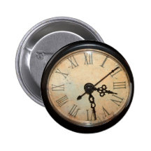 Bouton vintage de visage d'horloge badges