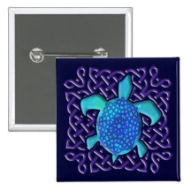 Boutons (bleus) celtiques de tortue de noeud pin's