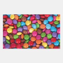 boutons colorés multi frais de chocolat stickers en rectangle