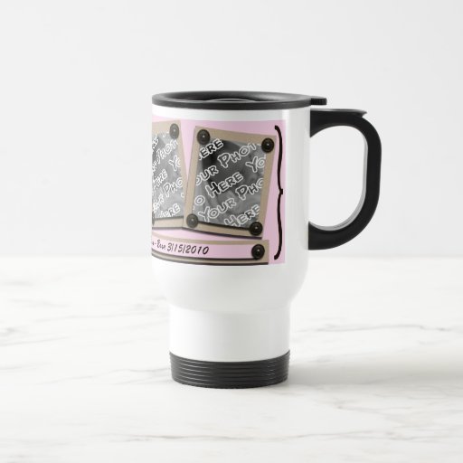 Boutons et tasse roses de voyage de parenthèses