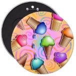 Boutons, goupilles - cornets de crème glacée d'art badges avec agrafe