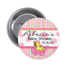 Boutons mignons de baby shower de bulle rose badge