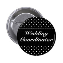 Boutons noirs de pinback de coordonnateur de maria badge