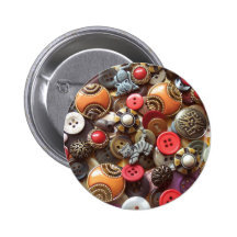 Boutons oranges de fantaisie et boutons de Kitty Badge Avec Épingle