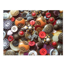Boutons oranges de fantaisie et boutons de Kitty Carte Postale