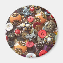 Boutons oranges de fantaisie et boutons de Kitty Magnets Pour Réfrigérateur