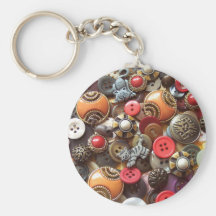 Boutons oranges de fantaisie et boutons de Kitty Porte-clés