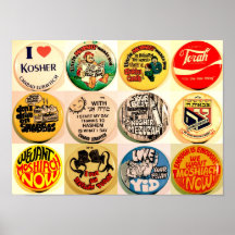 Boutons vintages de Mitzvah Posters