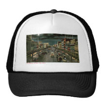 Bowery, par nuit, New York. Cru Casquette De Camionneur
