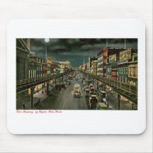 Bowery, par nuit, New York. Cru Tapis De Souris