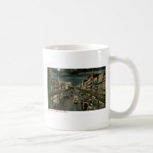 Bowery, par nuit, New York. Cru Tasse À Café