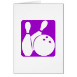 Bowling pourpre cartes de vœux