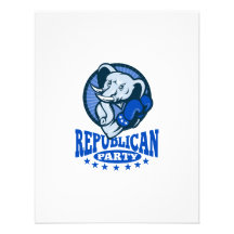 Boxeur républicain de mascotte d'éléphant invitations