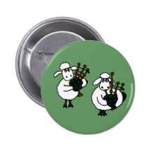 BQ moutons impressionnants jouant des cornemuses Badges Avec Agrafe