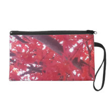 Bracelet rouge d'érable japonais sac à main avec dragonne