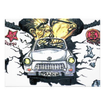 Brezhnev et Honecker, voiture de Trabant, Berlin ( Bristol