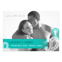 BridalHeaven Teal et économies blanches de photo l Faire-parts