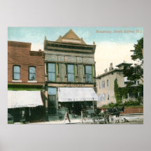 Broadway, Amboy du sud, cru 1910 de NJ Affiches