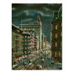 Broadway inférieur vintage par nuit cartes postales