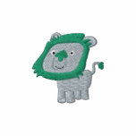 Broderie mignonne de lion de vert de bande dessiné polos brodés