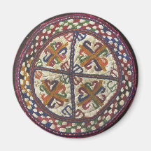 Broderie tribale afghane : Dessus du chapeau Aimants