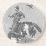 Bronco s'opposant par Remington, cowboy vintage Dessous De Verres