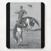 Bronco s'opposant par Remington, cowboy vintage Tapis De Souris