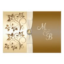 Bronze avec l'invitation décorée d'un monogramme d