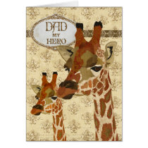 Bronze Gold Giraffes  Father's Day Card cartes
