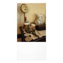 Brosse, tasse et miroir de rasage photocarte personnalisée