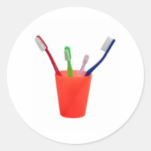 Brosses à dents et tasse autocollant