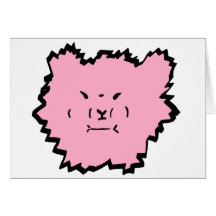brouillé le rose d'angora cartes de vœux