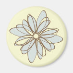Brown, bleu, et aimant beige de fleur