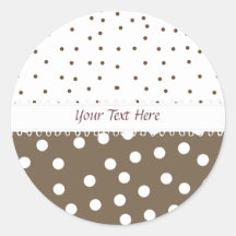 Brown et autocollant blanc de Polkadot